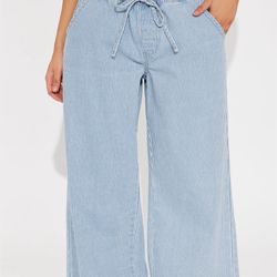 Seawalk Striped Pull On Wide Leg Jeans 
