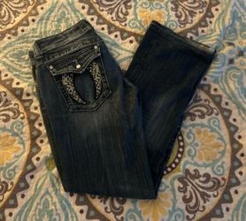 Ladies Miss Me Low Rise Boot CutEmbellished Stretch Jeans JP5082-3 31x31