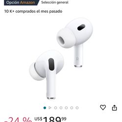  Apple AirPods Pro (2ª generación) auriculares inalámbricos con carga USB-C, hasta 2 veces más auriculares Bluetooth con cancelación activa de ruido, 
