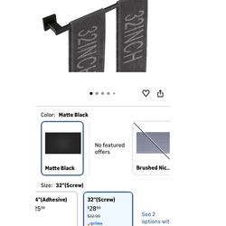 32-Inche Long Towel Bar for Bathroom Wall Mounted Matte Black Bath Towel Rack (b2)