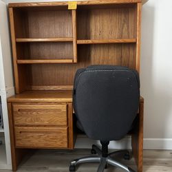 Wood Desk With Chair Computer Desk Student Desk