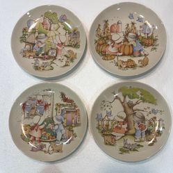 Set Of 4 Vintage Watkins Country Kids 1991 Collectors Dessert Plates 7 3/4" New Condition