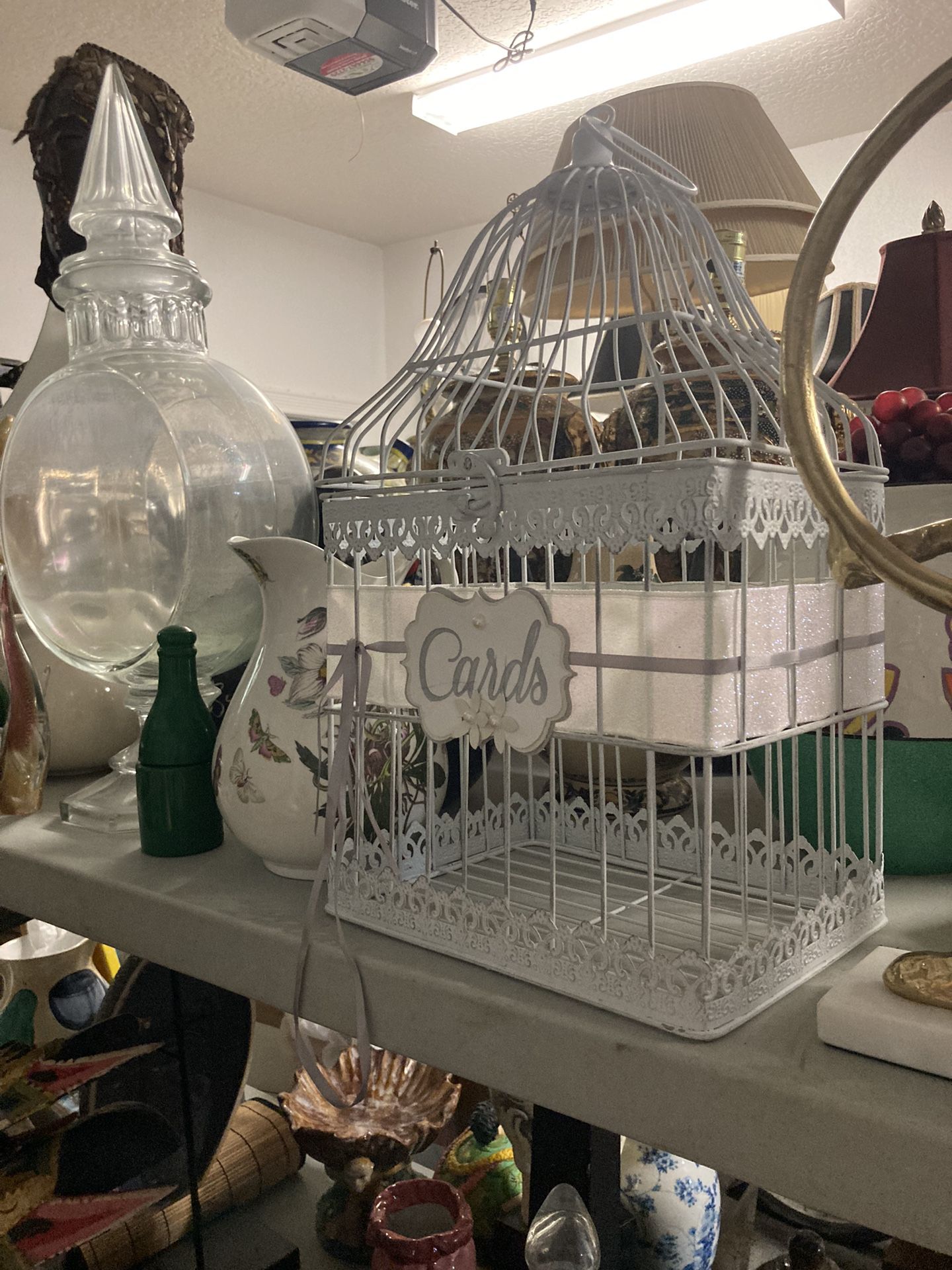 Fabulous Garden Birdcage Plant Holder Planter. Wrought Iron Metal Great For Patio & Balcony. Or Gold Art Deco Style Statue. $25 Each.