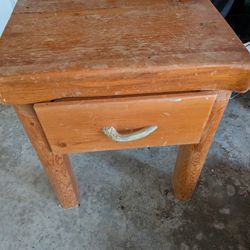 Handmade Wooden End Table 