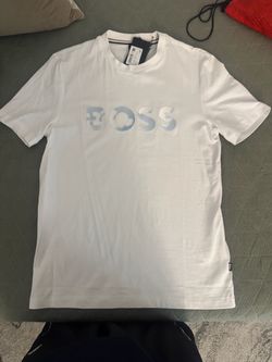 white/lightblue Boss shirt SZ small