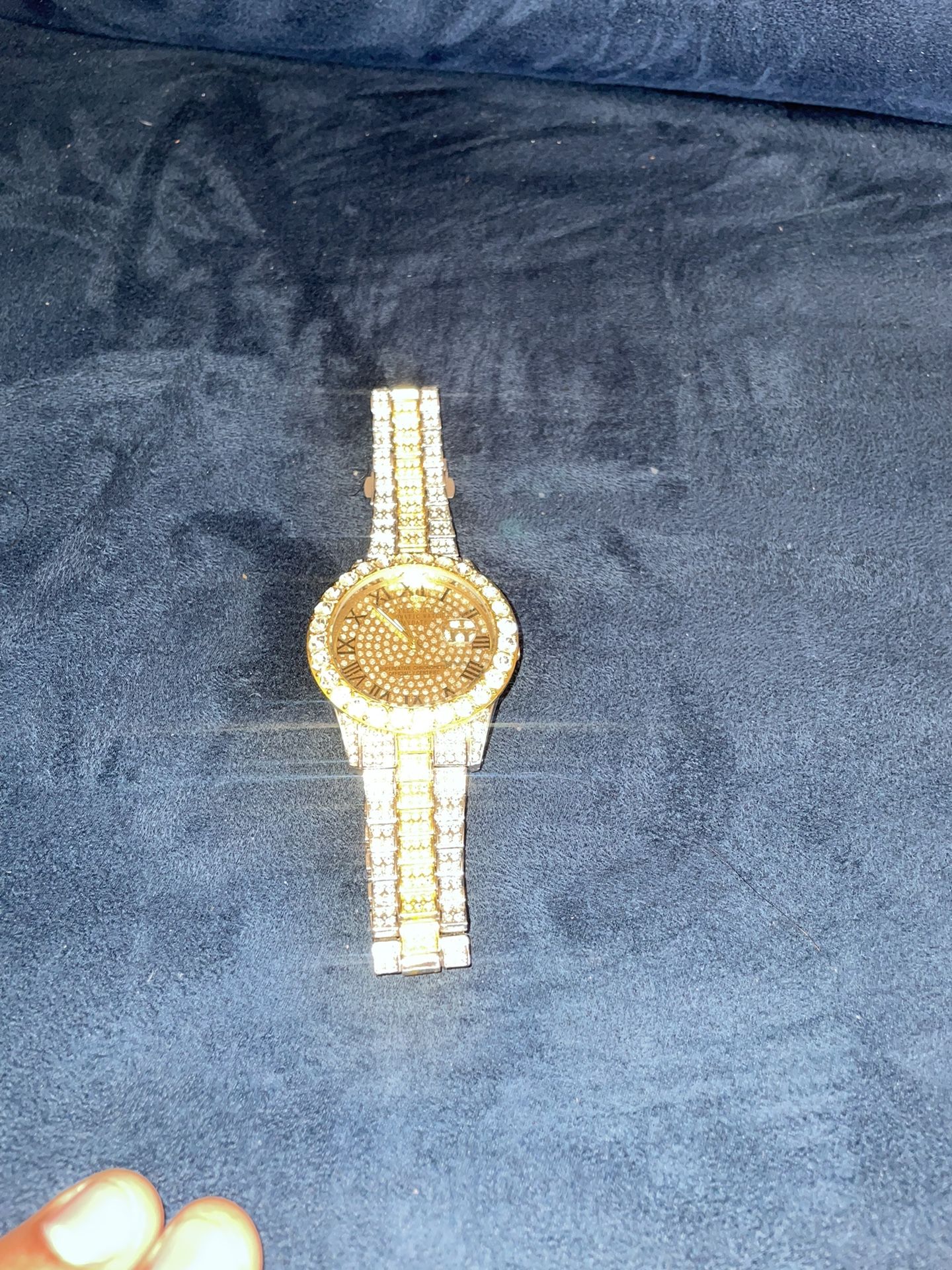 Platinum and Gold Watch For Sale Iced Out