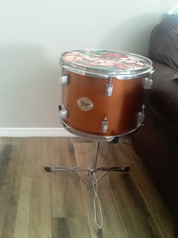 Repurposed Drum. Side Table 