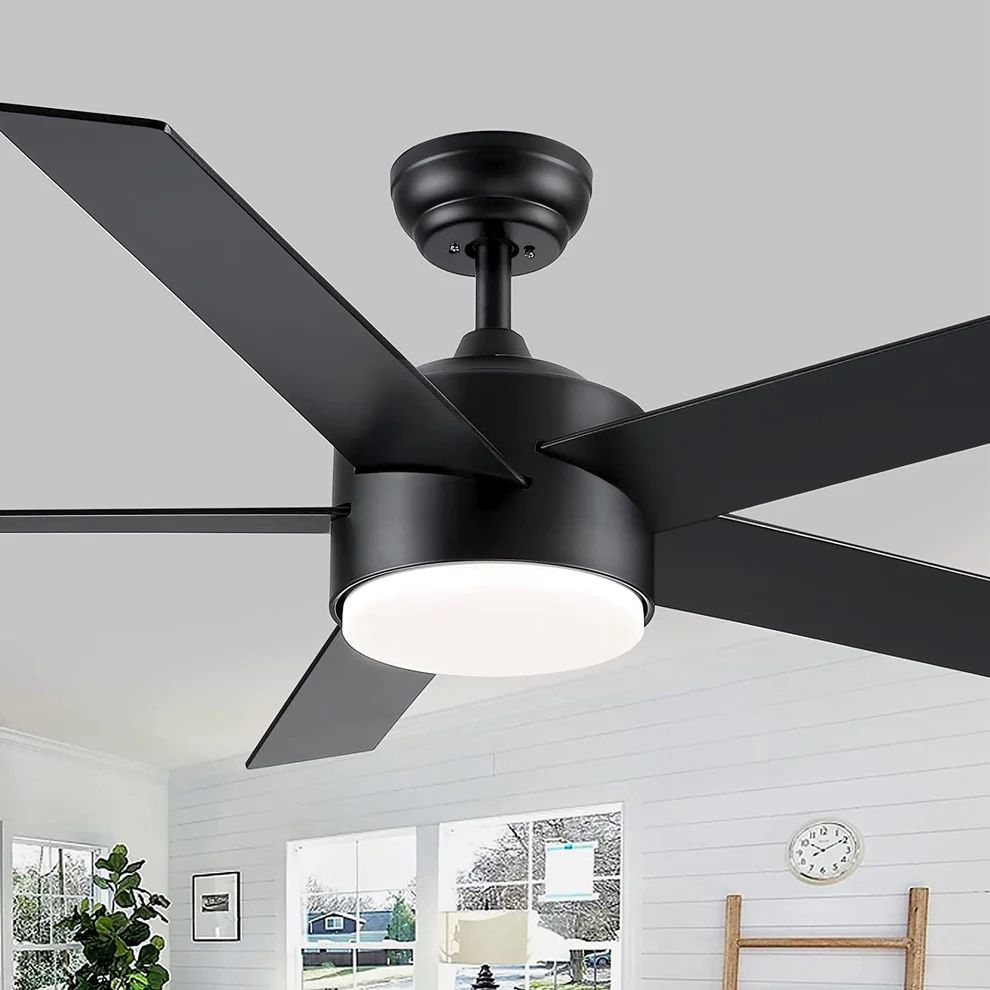 New 52-inch Ceiling Fan with LED Lights and Remote Dimmable 3 Color Temperature Quiet Reversible Modern Ceiling Fan