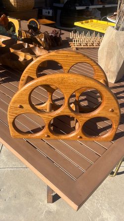 vintage wooden countertop wine rack