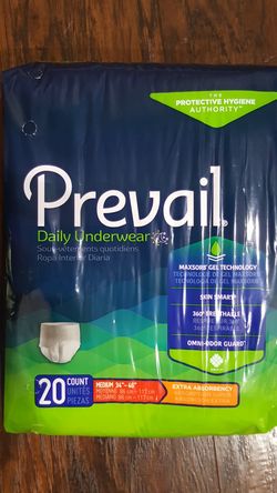2 New packages Prevail daily underwear medium diapers