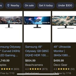 Samsung 49” Odyssey G95C Curved Gaming Monitor – 240Hz, DQHD – Brand New in Box