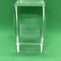 Roma Colosseo Crystal Ornament/Clear Glass Italy