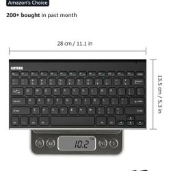 Arteck 2.4G Wireless Keyboard Stainless Back