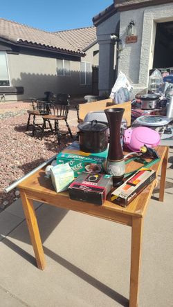 Move out sale Friday 3 - 7 pm Saturday 8am to 7pm.  3040 E Wahalla Ln