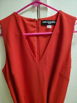 New! NWOT Karl Lagerfeld Red Dressy Jumpsuit. Sz 6 Womens.