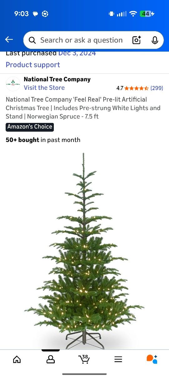 1 Year Old Artificial Noble Fir Christmas Tree 