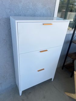 Shoe Cabinet,Shoe Storage Cabinet All Steel with 3 Flip Drawers, Storage, for Entryway/Hallway/Bedroom