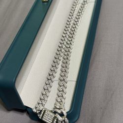 Solid 925 Cuban Lab Grown Diamonds Chain 