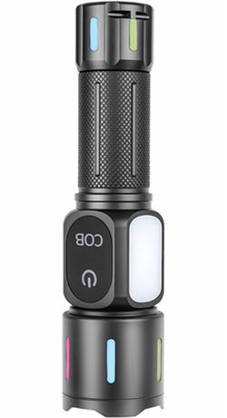 COB LED Tactical Flashlight with Side Light