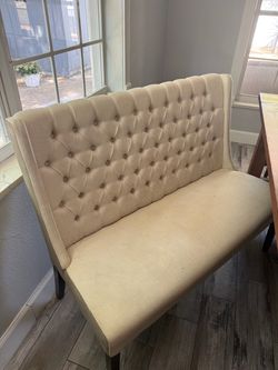 Tufted Upholstered Settee Bench