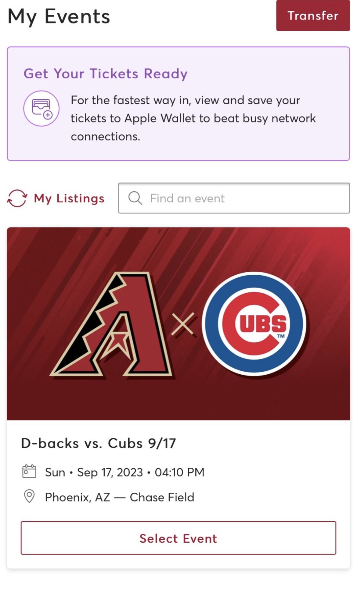 D-backs Vs Cubs Tickets 