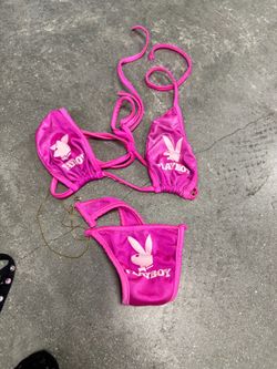 Playboy Pink Metallic Bikini Set