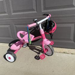 Tricycle W/pink Helmet