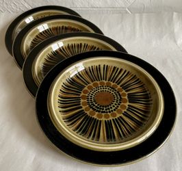 Set Of 4 Vintage MCM Arabia Finland Kosmos Stoneware Salad Plates