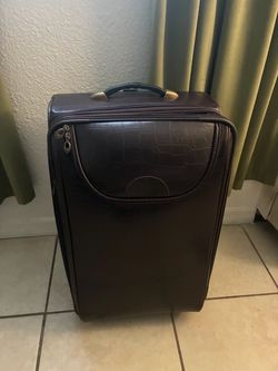 Faux Crocodile Burgundy Carryon Luggage