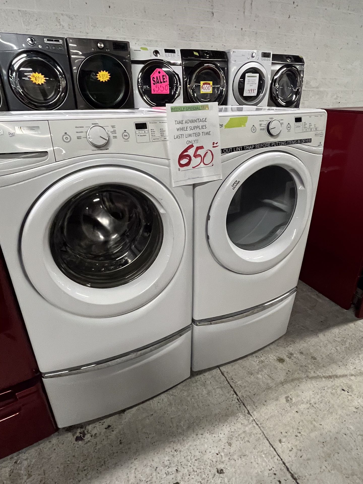 Whirlpool Front load washer & Electric Dryer set in excellent condition with 4 Months Warranty 