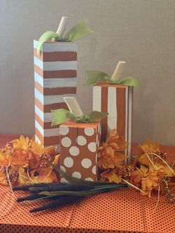 Homemade Wooden Farmhouse pumpkins