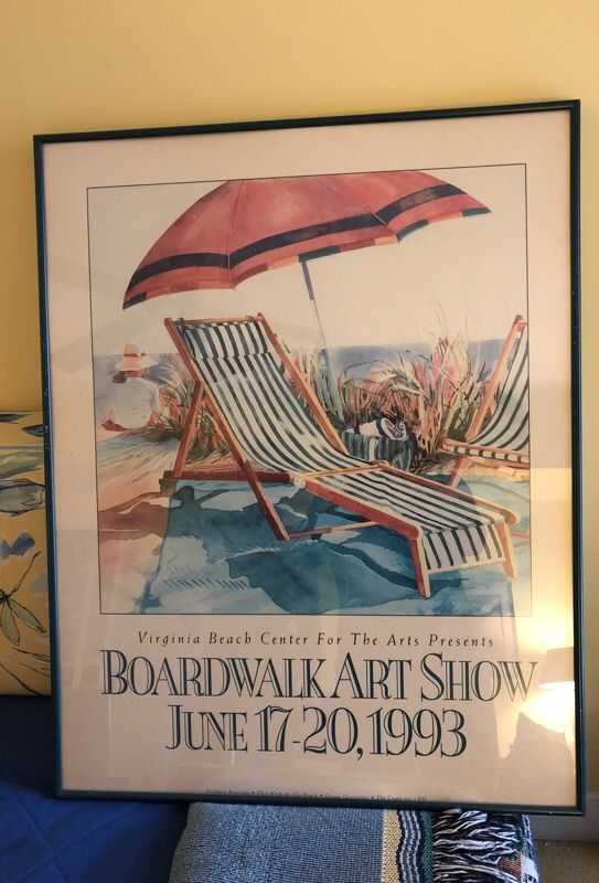 Art boardwalk art show poster framed 1993