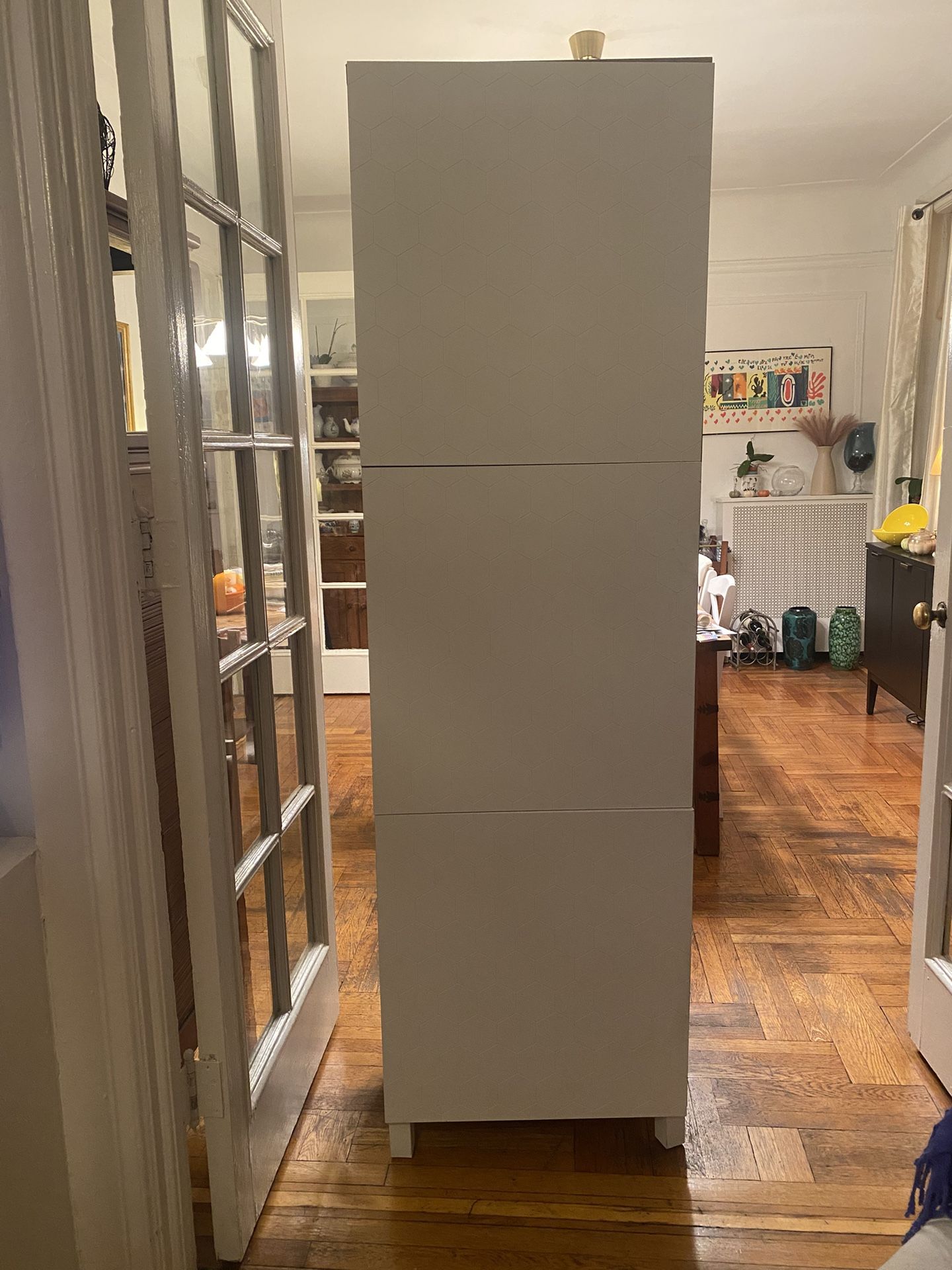 Tall Wooden/Ivory Storage Cabinet from IKEA
