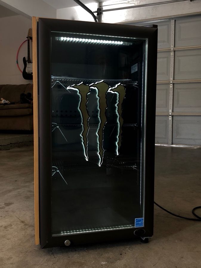 BRAND NEW MONSTER ENERGY DRINK JAVA MINI FRIDGE COOLER REFRIGERATOR RED