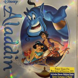 Disney’s ALADDIN Diamond Edition (Blu-Ray + DVD + Digital-1992) NEW!