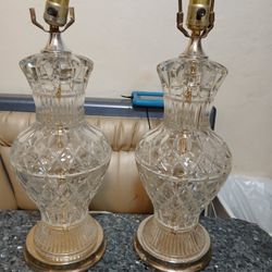 1960s Antique Crystal Lamps