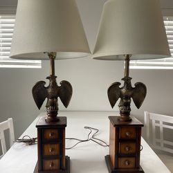 Vintage Brass Eagle Lamps