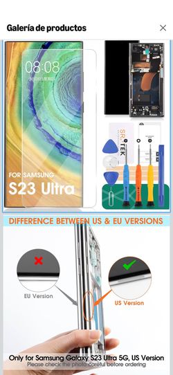 OLED screen for Samsung S23 Ultra, replacement LCD digitizer for Samsung S23 Ultra, 0.18 oz, screen for Samsung SM-S918, touchscreen repair kits with 