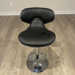Black And Silver Adjustable Bar Stool