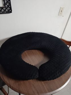 Black Minky dot  Nursing Pillow