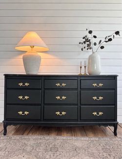Restored solid wood dresser