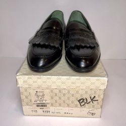 Gorgeous Men's Gucci Black Leather Slip Ons- Size 42.5 B W/Box Great !