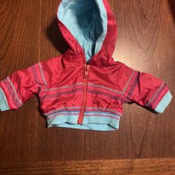 American Girl Doll 2004 Ready For Fun Colorful Zip-Up Red and Blue Hoodie