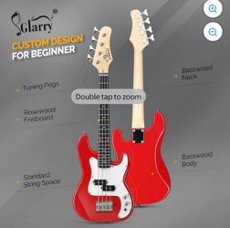 GLARRY 36in Electric Bass Guitar, 4 String  for Beginners