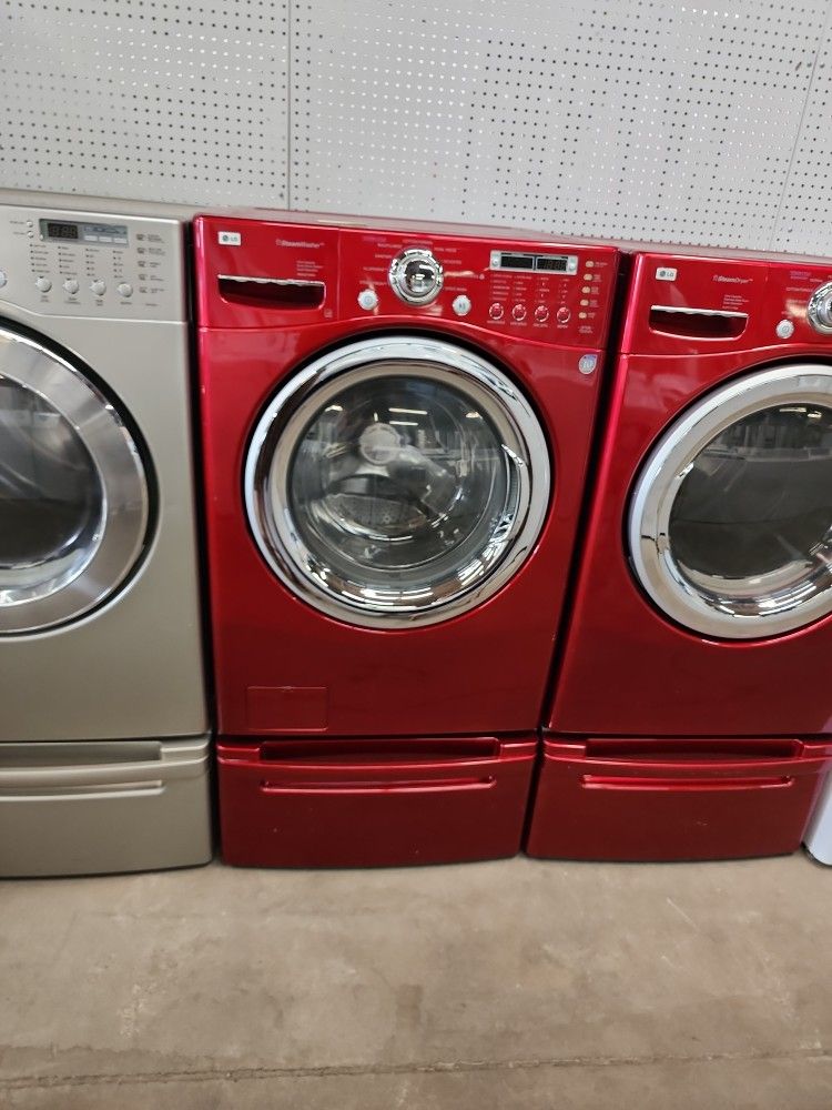 Lg Red Front Load Washer And Dryer Set