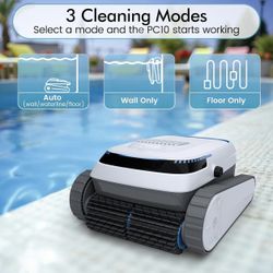 Robotic Pool Vacuum PC10, Cordless Pool Cleaner Robot 