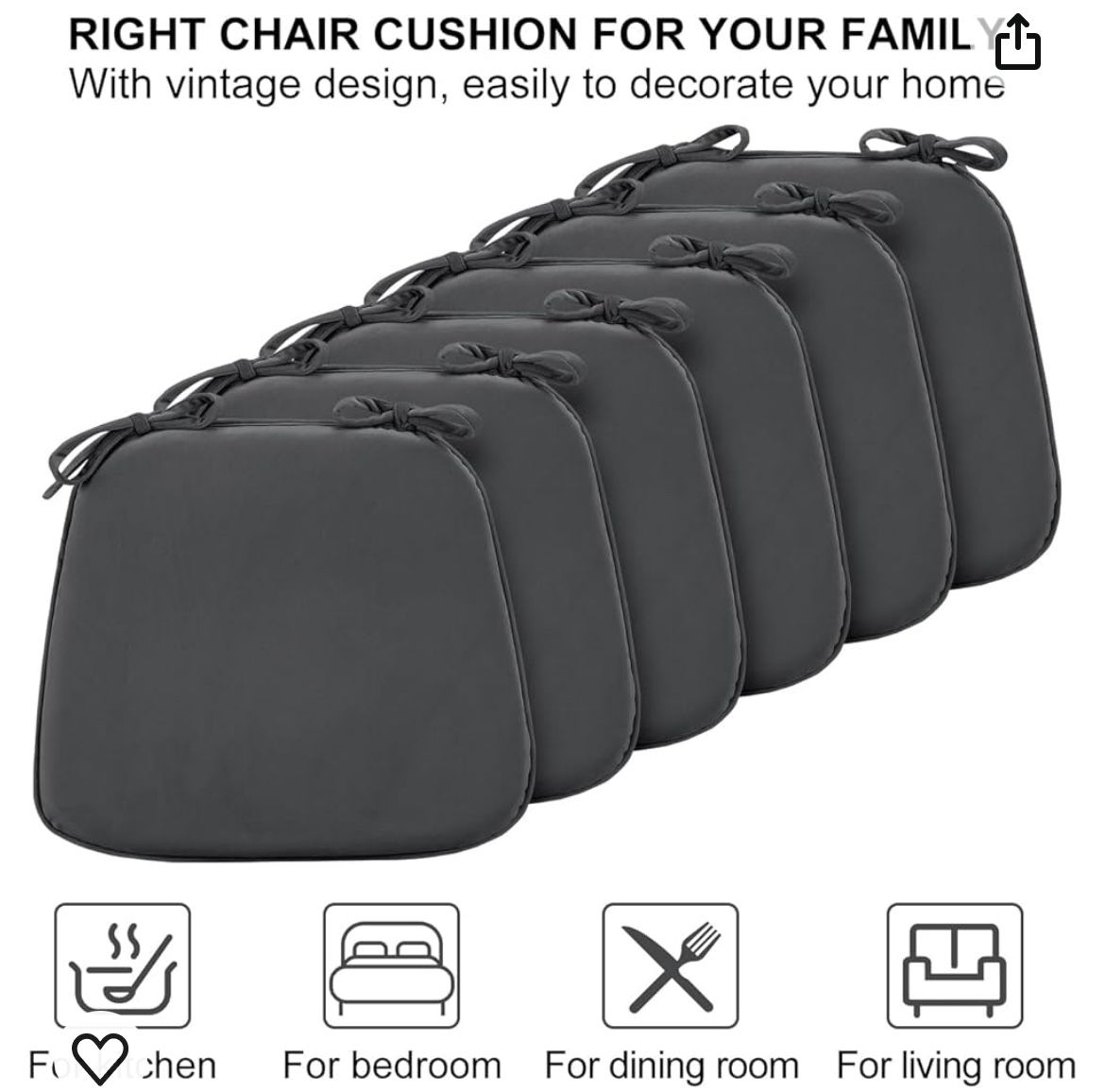 LOVTEX Chair Cushions For Dining Chairs 6 Pack