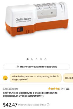 Chef'sChoice Model D203 3-Stage Electric Knife Sharpener, in Orange