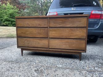 Vintage MCM Walnut Lowboy Dresser