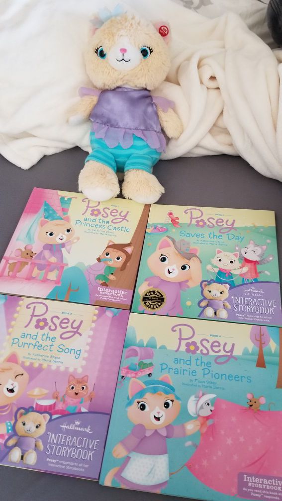 Posey interactive stuffed animal with storybooks